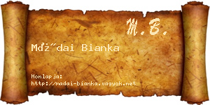 Mádai Bianka névjegykártya