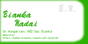 bianka madai business card